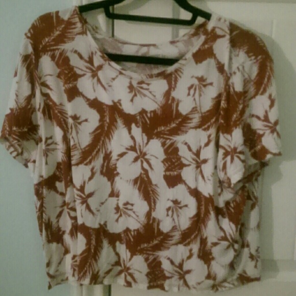 Crop top Hawaiian flower shirt - Picture 1 of 1